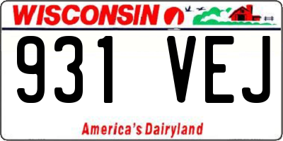 WI license plate 931VEJ