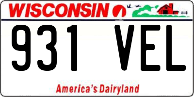 WI license plate 931VEL