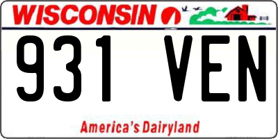 WI license plate 931VEN
