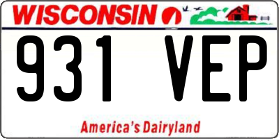 WI license plate 931VEP