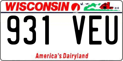 WI license plate 931VEU