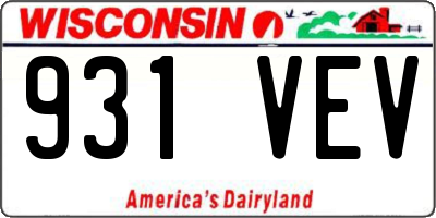 WI license plate 931VEV