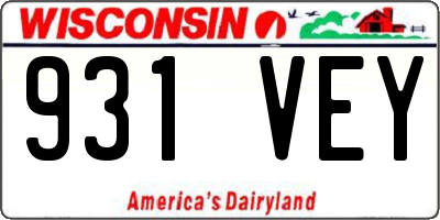 WI license plate 931VEY