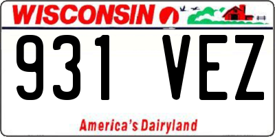 WI license plate 931VEZ