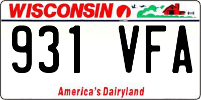 WI license plate 931VFA