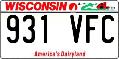 WI license plate 931VFC