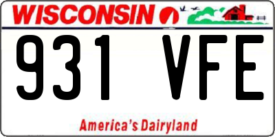 WI license plate 931VFE