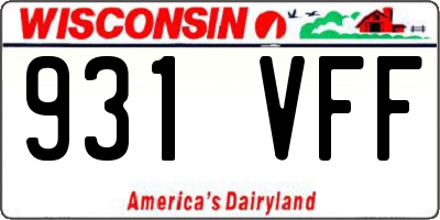WI license plate 931VFF