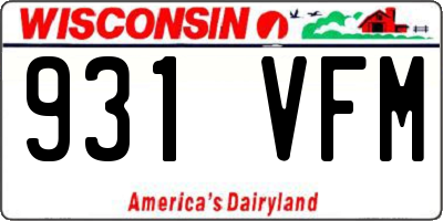 WI license plate 931VFM