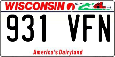 WI license plate 931VFN