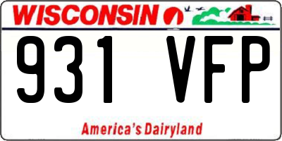 WI license plate 931VFP