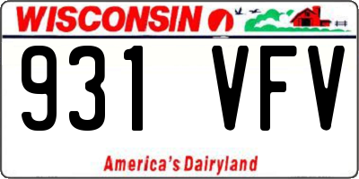 WI license plate 931VFV