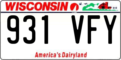 WI license plate 931VFY