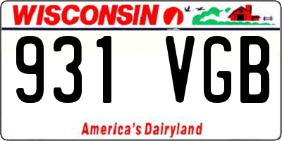 WI license plate 931VGB