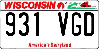 WI license plate 931VGD