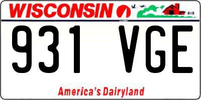 WI license plate 931VGE