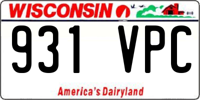 WI license plate 931VPC