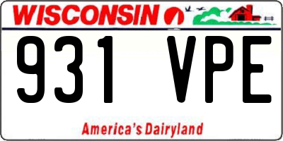 WI license plate 931VPE
