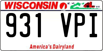 WI license plate 931VPI