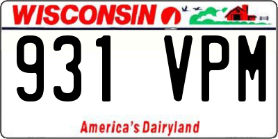 WI license plate 931VPM