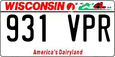 WI license plate 931VPR
