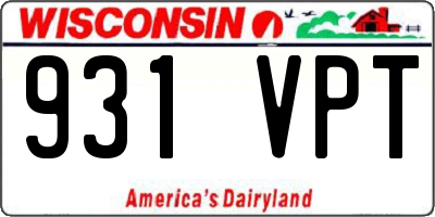 WI license plate 931VPT