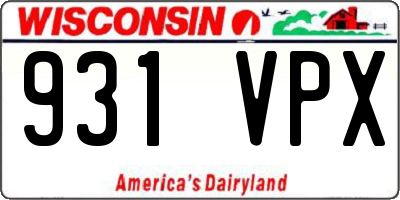 WI license plate 931VPX
