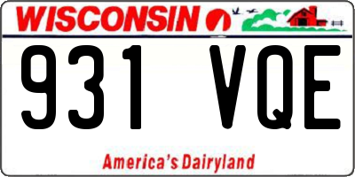 WI license plate 931VQE