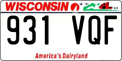 WI license plate 931VQF