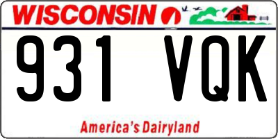 WI license plate 931VQK