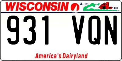 WI license plate 931VQN