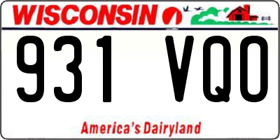 WI license plate 931VQO