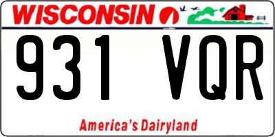 WI license plate 931VQR