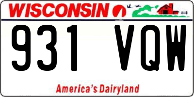 WI license plate 931VQW