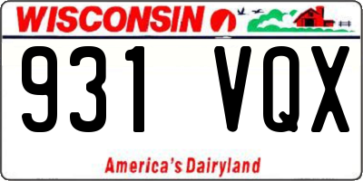 WI license plate 931VQX