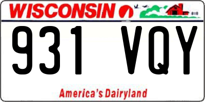 WI license plate 931VQY