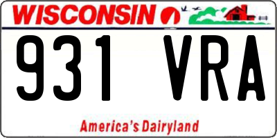 WI license plate 931VRA