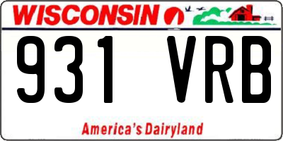 WI license plate 931VRB