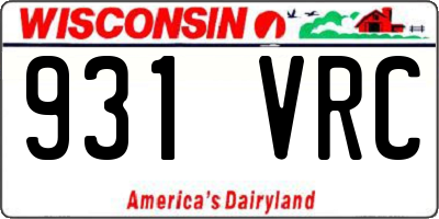 WI license plate 931VRC