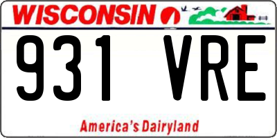 WI license plate 931VRE