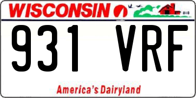 WI license plate 931VRF