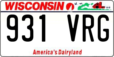 WI license plate 931VRG
