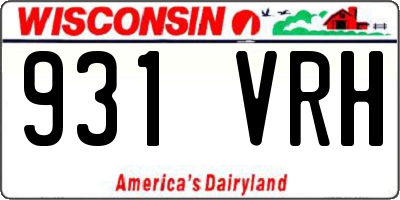 WI license plate 931VRH