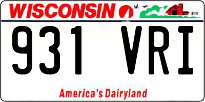 WI license plate 931VRI