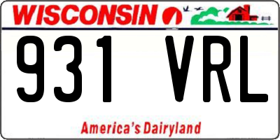 WI license plate 931VRL