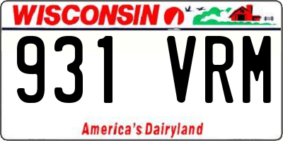 WI license plate 931VRM