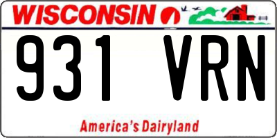 WI license plate 931VRN