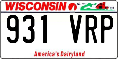 WI license plate 931VRP