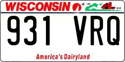 WI license plate 931VRQ