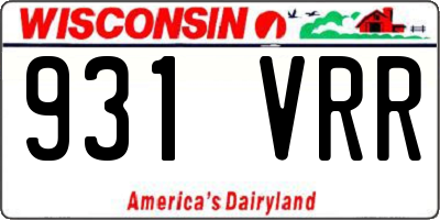 WI license plate 931VRR